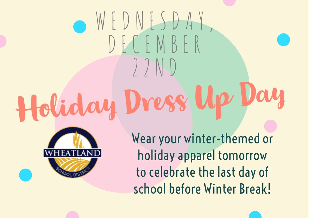 Holiday Dress Up Day on Wednesday, December 22nd!